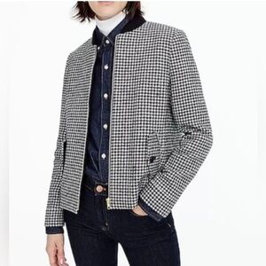 J. Crew English Wool Black and White Houndstooth Jacket Small